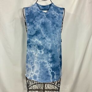 Spiritual Gangster blue mock neck tie dye tank top size M
